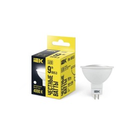 Лампа светодиодная 9Вт MR16 софит 4000К нейтр. бел. GU5.3 230В IEK LLE-MR16-9-230-40-GU5