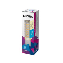 Лампа светодиодная 9Вт 220В G9 3000К КОСМОС LksmLED9WG9C3000pc