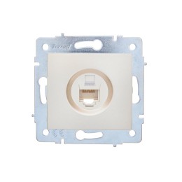 Розетка компьютерная 1-м СП ASTI IP20 RJ45 механизм Cat 5e жемчуж./бел. перламутр. LEZARD 7081-3088-