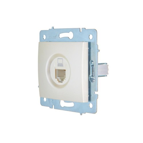 Розетка компьютерная 1-м СП ASTI IP20 RJ45 механизм Cat 5e жемчуж./бел. перламутр. LEZARD 7081-3088-