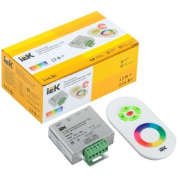 Контроллер с ПДУ радио RGB 3 канала 12В 4А 144Вт белый IEK LSC1-RGB-144-RF-20-12-W