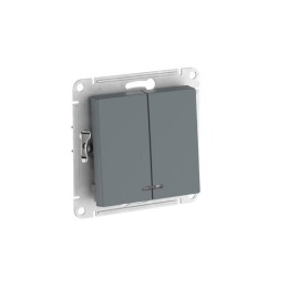 Выключатель 2-кл. AtlasDesign (сх. 5а) 10AX с подсветкой быстрозажим. клем. механизм грифель SE ATN0