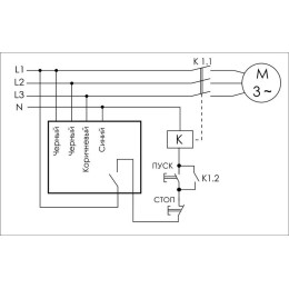 Реле контроля наличия и чередования фаз CKF (монтаж на плоскость; 3х400/230+N 8А 1Z IP65) F&F EA04.0