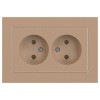 Розетка 2-м СП Accent 6-204-04 16А IP20 250В 2P AL/CU шампань Intro Б0063462