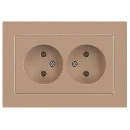 Розетка 2-м СП Accent 6-204-04 16А IP20 250В 2P AL/CU шампань Intro Б0063462