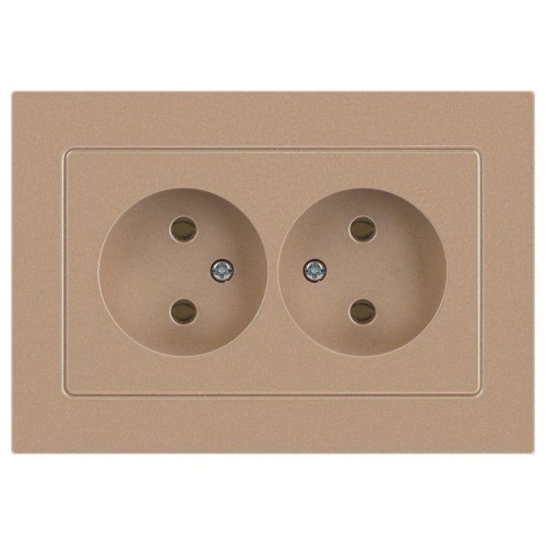 Розетка 2-м СП Accent 6-204-04 16А IP20 250В 2P AL/CU шампань Intro Б0063462