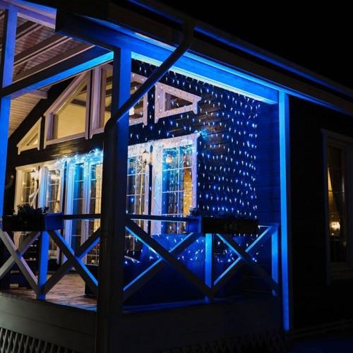 Гирлянда светодиодная "Сеть" 2.5х2.5м 432LED бел./син. 26Вт 220-240В IP65 провод ПВХ черн. Neon-Nigh