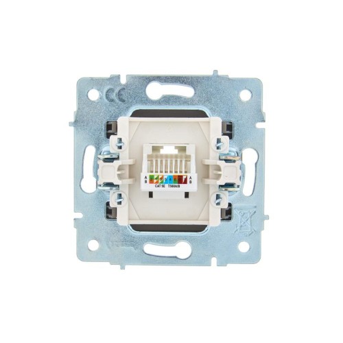 Розетка компьютерная 1-м СП ASTI IP20 RJ45 механизм Cat 5e платина. LEZARD 7081-3588-139