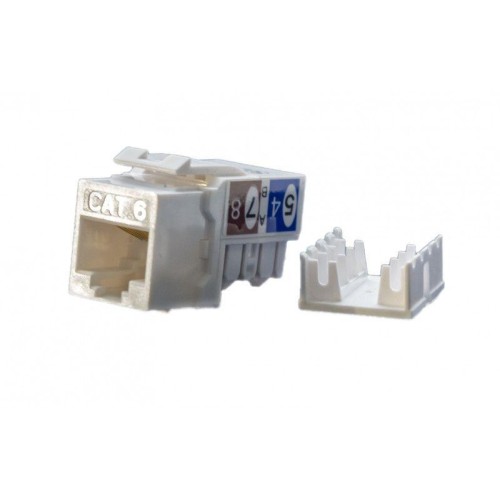 Вставка Keystone Jack RJ45 (8P8C) кат.6 KJ9-8P8C-C6-90-WH бел. Hyperline 432594