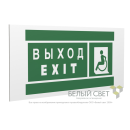 Знак безопасности PS-36164.E64 "Указ. выхода для инвал. в креслах колясках(лев.)" Белый Свет a28710