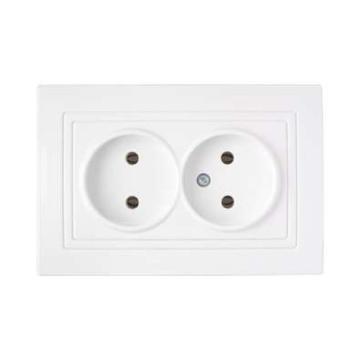 Розетка 2-м СП 16А IP20 без заземл. бел. Bylectrica РС16-343