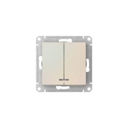 Выключатель 2-кл. AtlasDesign (сх. 5а) 10AX с подсветкой быстрозажим. клем. механизм жемчуж. SE ATN0