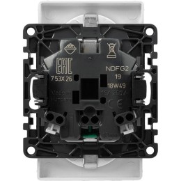 Розетка 2-м СП Valena Life 16А IP20 250В 2х2P+E защ. шторки безвинтов. клеммы с лицев. панелью механ