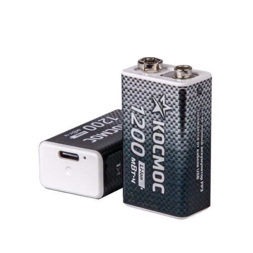 Аккумулятор крона Li-ion 9В 1200мАч (уп.2шт) КОСМОС KOCLi9V1200mAh2B