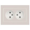 Розетка 2-м СП Accent 6-204-06 16А IP20 250В 2P AL/CU перламутр. Intro Б0063446