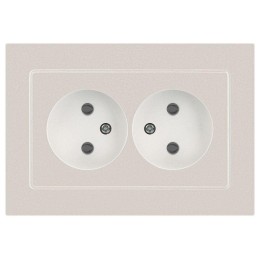 Розетка 2-м СП Accent 6-204-06 16А IP20 250В 2P AL/CU перламутр. Intro Б0063446
