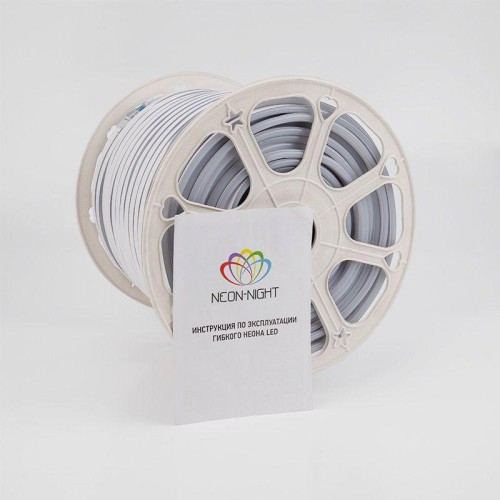 Шнур светодиодный гибкий неон LED SMD 8х16мм 120LED/м двустор. син. (уп.100м) Neon-Night 131-093