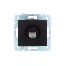 Розетка компьютерная 1-м СП ASTI IP20 RJ45 механизм Cat 5e черн. бархат LEZARD 7081-4288-139