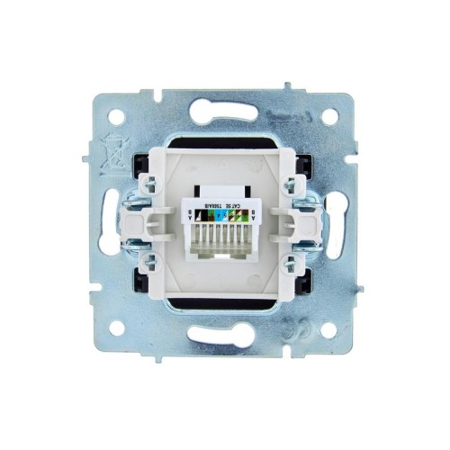 Розетка компьютерная 1-м СП ASTI IP20 RJ45 механизм Cat 5e черн. бархат LEZARD 7081-4288-139