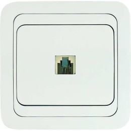 Розетка телефонная 1-м СП Mimoza 16А IP20 бел./бел. Makel 12014