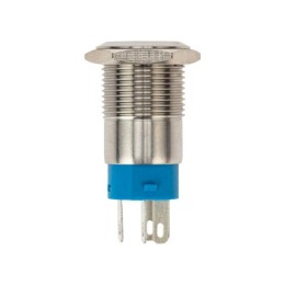 Кнопка антивандальная d16 250В без фикс. (5с) OFF-(ON)/ON-(OFF) плоская подсветка красн. power Rexan