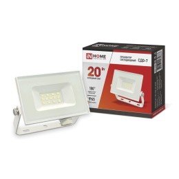 Прожектор светодиодный СДО-7 20Вт 6500К IP65 1800лм 230В бел. IN HOME 4690612034683