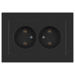 Розетка 2-м СП Accent 6-204-07 16А IP20 250В 2P AL/CU графит Intro Б0063435