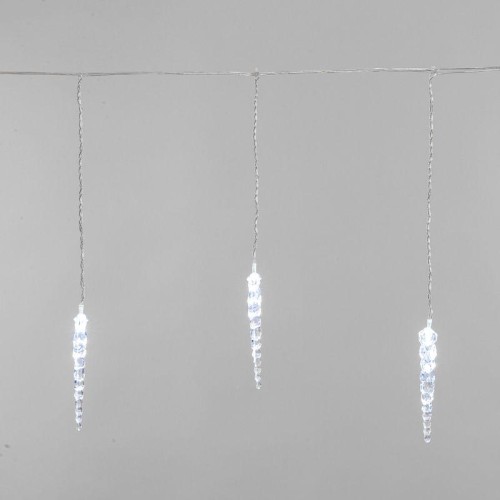 Гирлянда светодиодная "Айсикл" (бахрома) "Сосульки" 1.5х0.25м 10LED бел. 0.51Вт IP20 провод прозр. N
