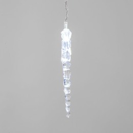 Гирлянда светодиодная "Айсикл" (бахрома) "Сосульки" 1.5х0.25м 10LED бел. 0.51Вт IP20 провод прозр. N