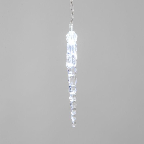 Гирлянда светодиодная "Айсикл" (бахрома) "Сосульки" 1.5х0.25м 10LED бел. 0.51Вт IP20 провод прозр. N