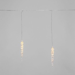 Гирлянда светодиодная "Айсикл" (бахрома) "Сосульки" 1.5х0.25м 10LED тепл. бел. 0.51Вт IP20 провод пр