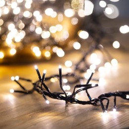 Гирлянда светодиодная "Кластер LED" 3м 288LED тепл. бел. 14Вт IP20 провод ПВХ темн. зел. Neon-Night