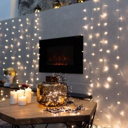 Гирлянда светодиодная "Кластер LED" 3м 288LED тепл. бел. 14Вт IP20 провод ПВХ темн. зел. Neon-Night