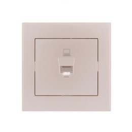 Розетка компьютерная 1-м СП Rain RJ45 жемчуж./бел. перламутр. LEZARD 703-3030-139