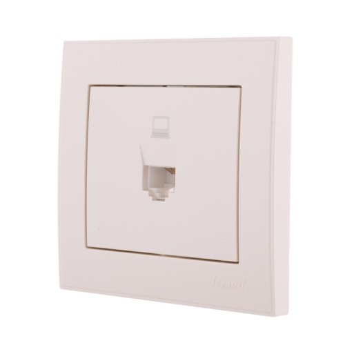 Розетка компьютерная 1-м СП Rain RJ45 жемчуж./бел. перламутр. LEZARD 703-3030-139