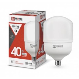 Лампа светодиодная высокомощная LED-HP-PRO 40Вт цилиндр 4000К нейтр. бел. E27 3800лм 230В с адаптеро