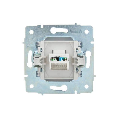 Розетка компьютерная 1-м СП ASTI IP20 RJ45 механизм Cat 6e бел. LEZARD 7081-0288-140
