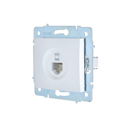 Розетка компьютерная 1-м СП ASTI IP20 RJ45 механизм Cat 6e бел. LEZARD 7081-0288-140