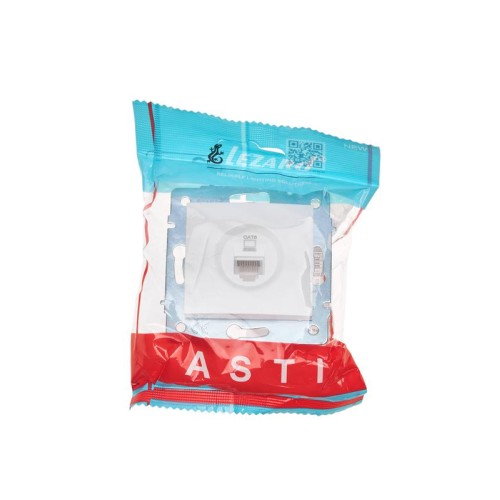 Розетка компьютерная 1-м СП ASTI IP20 RJ45 механизм Cat 6e бел. LEZARD 7081-0288-140
