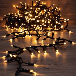 Гирлянда светодиодная "Кластер" 10м 400LED тепл. бел. 36Вт IP67 соединяемая провод каучук черн. Neon
