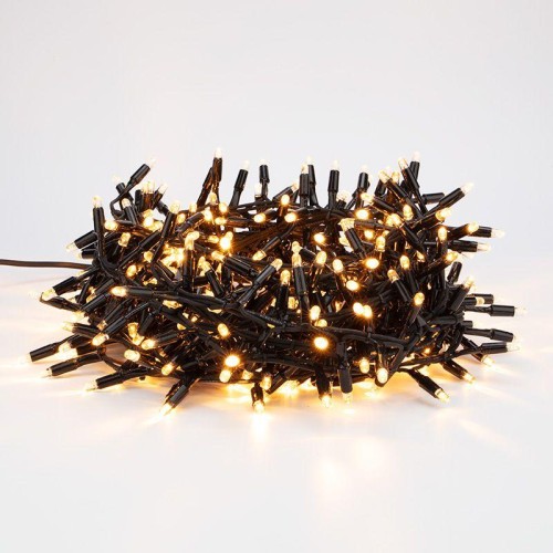 Гирлянда светодиодная "Кластер" 10м 400LED тепл. бел. 36Вт IP67 соединяемая провод каучук черн. Neon
