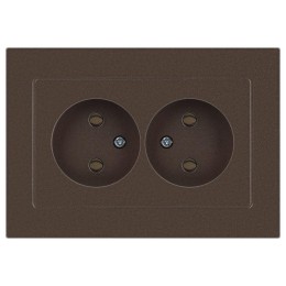 Розетка 2-м СП Accent 6-204-08 16А IP20 250В 2P AL/CU бронза Intro Б0063472