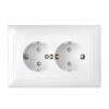 Розетка 2-м СП 16А IP20 с заземл. защ. шторки бел. Bylectrica РС16-351
