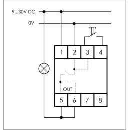 Реле времени PCZ-531LED 8А 9-30В DC IP20 2мод. 1 канал программирован. изменения уровня яркости ламп