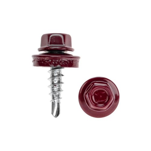 Саморез кровельный 4.8х19мм окрашенный RAL 3005 короб (уп.250шт) Kranz 1203-4819-3