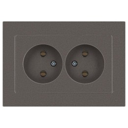 Розетка 2-м СП Accent 6-204-09 16А IP20 250В 2P AL/CU титан Intro Б0063433