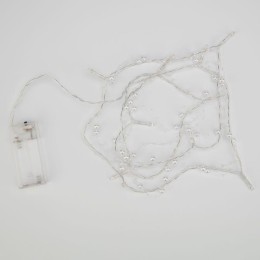 Гирлянда светодиодная "Жемчужинки" 1.5м 10LED тепл. бел. 0.1Вт IP20 провод ПВХ прозр. элементы питан