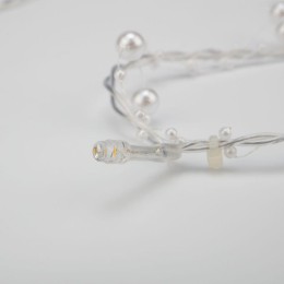 Гирлянда светодиодная "Жемчужинки" 1.5м 10LED тепл. бел. 0.1Вт IP20 провод ПВХ прозр. элементы питан