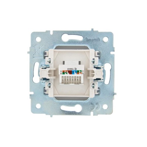 Розетка компьютерная 1-м СП ASTI IP20 RJ45 механизм Cat 6e жемчуж./бел. перламутр. LEZARD 7081-3088-