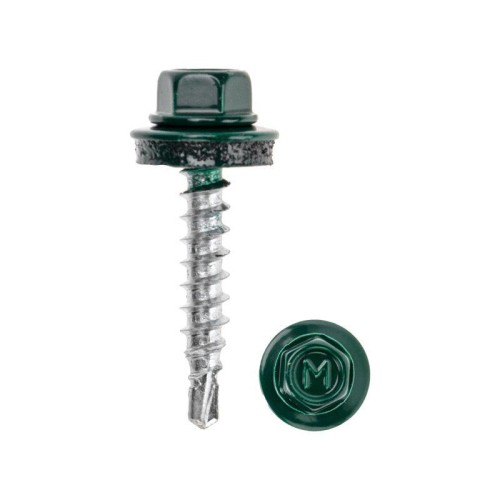 Саморез кровельный 4.8х29мм окрашенный RAL 6005 короб (уп.250шт) Kranz 1204-4829-3